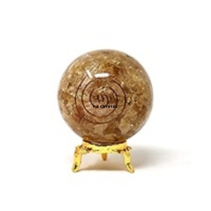 Esfera Portátil Hecha a Mano de Orgón con Gema de Citrino Natural, Artesanía Metafísica, Venta al por Mayor F S CRYSTAL - Product Image 1