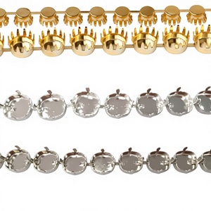 Customizable Bling Browband Base 8mm 10mm Empty Cup chain Leather Horse Tack DIY Crystal Browband with Quick Release <b>Snap</b> Loop - Product Image 4