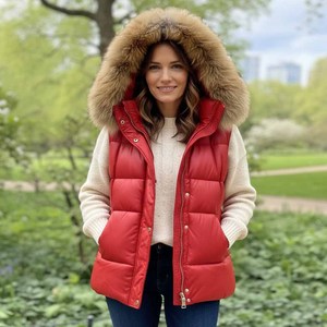 <b>Women's</b> Winter Quilted Puffer Vest Lightweight Breathable <b>Sleeveless</b> Nylon <b>Jacket</b> Zipper Front Stand Collar Windproof Outerwear - Product Image 3