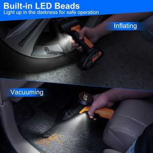 Aspiradora Inalámbrica para Auto 4 en 1 con Luz LED, Pantalla Digital, Manómetro de Presión de Neumáticos de 150 PSI, Inflador de Aire Recargable, Compresores de Neumáticos - Product Image 6