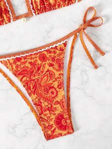 Women Fashion Floral Halter Bikini Set <b>Beach</b> Vacation Swimwear Bulk Order - Product Image 4