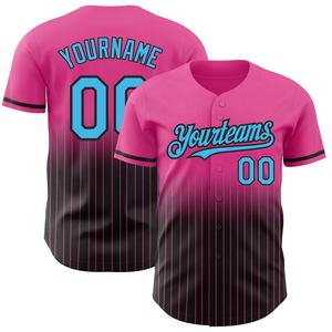 Camiseta de Béisbol Sublimada con Logotipo Personalizado, Unisex, a Rayas, de Poliéster que Absorbe la Humedad, Ropa Deportiva de Manga Corta - Product Image 4