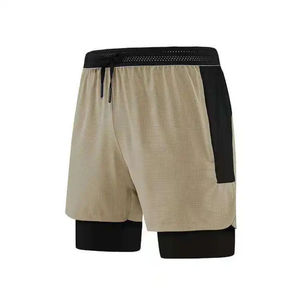 Shorts de sport double couche pour hommes, shorts de fitness pour hommes, shorts de sport 2 en 1 pour la salle de sport, entraînement, séchage rapide, jogging, double couche, été - Product Image 5