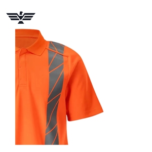 Custom Hi Vis Reflective Safety <b>Polo</b> Shirt with Segmented Reflective Tape Polyester Plus Size High Visibility Workwear - Product Image 6