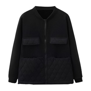 Veste matelassée en polaire noire pour homme, fermeture éclair, col montant, vêtement d'hiver décontracté, rembourrage épais en polyester, poches, coupe classique - Product Image 5