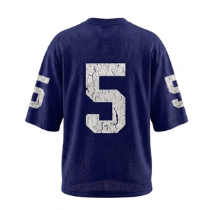 เสื้อเจอร์ซีย์อเมริกันฟุตบอลและรักบี้แขนสั้นแบบปรับแต่งได้ เนื้อผ้าตาข่ายระบายอากาศ เสื้อฝึกซ้อมสำหรับผู้ชาย เสื้อแฟนคลับ สไตล์ใหม่ - Product Image 2