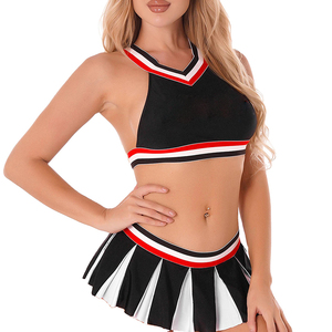 Uniformes de Porristas para Mujer, Cintura Elástica, Transpirables, Cómodos, Venta al Por Mayor, Personalizables, Estampados, con Pedrería, Cuello en V, Corte Recortado - Product Image 3