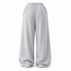Pantalon de survêtement personnalisé en gros, taille haute, coupe ample, jambe large, en molleton, style streetwear oversize, coupe décontractée, en coton, pour hommes et femmes - Product Image 5