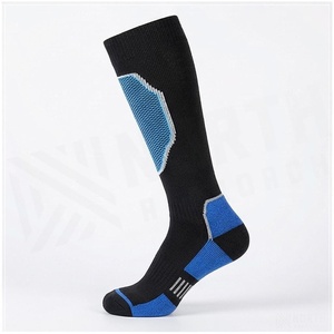 NORTH APPROACH <b>Knee</b> <b>High</b> <b>Socks</b> Black Blue Panel Breathable Hiking <b>Socks</b> for Adults Summer Season - Product Image 3