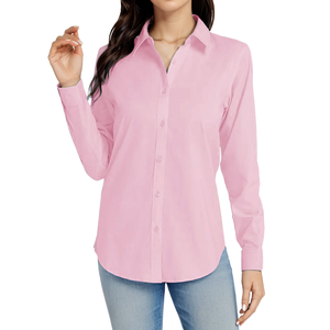Venta Directa de Fábrica, Camisa Blanca con Botones para Mujer, Manga Tres Cuartos, Cuello Sólido, Blusa de Oficina - Product Image 6