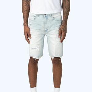 Wholesale Knee Length Loose High Street Wear Shorts <b>Men</b> Denim Short Pants Male Casual Custom Denim Shorts For <b>Men</b> - Product Image 4