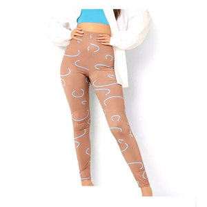 Pantalon de sport compressif pour femme, taille haute, avec logo, vente en gros, legging - Product Image 2