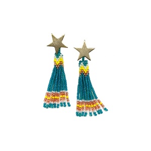 Pendientes de Flecos con Cuentas de Colores, Diseño Moderno, Pendientes Ligeros Bordados con Cuentas - Product Image 6