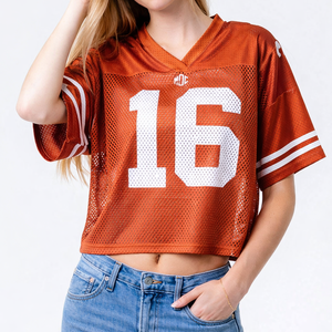 Camiseta Deportiva Corta de Fútbol Americano para Mujer, Moderna, de Malla Transpirable, Cuello en V, Manga Corta, Personalizable, Servicios OEM al por Mayor - Product Image 6