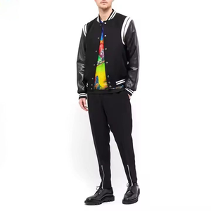 เสื้อแจ็คเก็ตวาร์ซิตี้หนังปักลายแฟชั่นขายส่ง คุณภาพสูง - Product Image 2