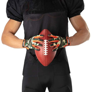 Leather Football <b>Gloves</b> Wide Receivers Training Sticky Palm Grip Winter Breathable Hand Grips <b>Touchscreen</b> Compatible Hook Loop - Product Image 6