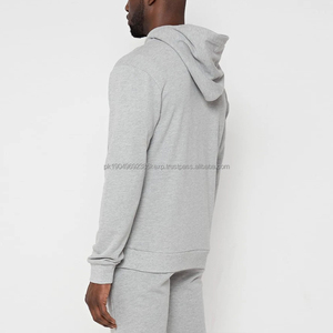 Lightweight Grey French Terry Hoodie Sweatshirt Jogger <b>Slim</b> Fit High Quality Custom Logo Fitness Sports <b>Men</b> Gym Hoodie - Product Image 6