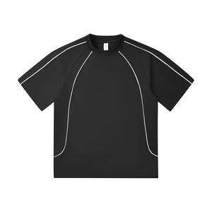 Camisetas de Hombre 100% Algodón al por Mayor 2026, Camisetas Personalizadas de Alta Calidad 260gsm con Rayas en Contraste, Tallas Grandes - Product Image 3