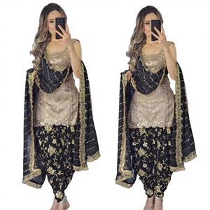 Kurta/P Kurti Reversible de Georgette Sintética para Mujer, Elástica, de Secado Rápido, para Fiestas, Bodas y Todas las Temporadas - Product Image 1