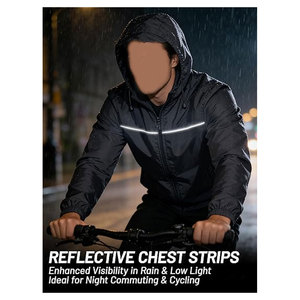 Mens Rain Jacket and <b>Coats</b> Packable Lightweight Waterproof Windbreaker Hooded for Golf Cycling Hiking Outdoor Sports <b>Travel</b> - Product Image 2