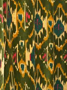Olive Velvet <b>Curtains</b>: Vintage Style Geometric Print Boho <b>Drapes</b> Olive Velvet <b>Curtains</b> Vintage Style Geometric Print Boho <b>Drapes</b> - Product Image 4