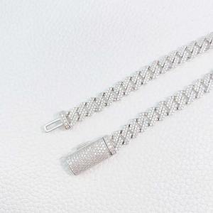 Cadena cubana de Plata de Ley 925 de lujo Iced Out con diamante de moissanita y chapado en oro blanco de 14 quilates para bodas y moda Hip Hop - Product Image 3