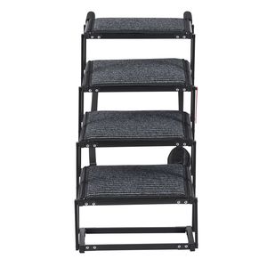 Extra Wide Foldable <b>Dog</b> Stairs <b>for</b> <b>Car</b> 4 Steps Non Slip Rug Surface Portable Lightweight Pet <b>Ramp</b> <b>for</b> Medium <b>Dogs</b> - Product Image 1