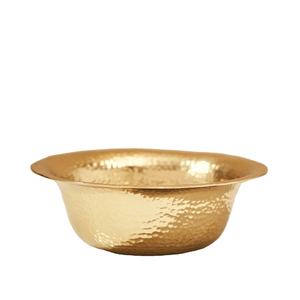 Bol de service design rond en métal martelé plaqué or moderne de qualité supérieure bol de vaisselle pour la maison hôtel et restaurant bol de service - Product Image 1