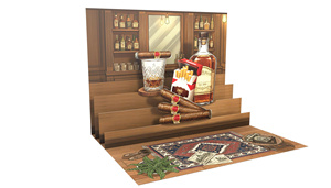 Tarjeta de Felicitación Pop-Up Vintage con Escena de Bar de Whisky, Modelo de Papel Decorativo - Product Image 4