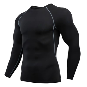 Men's Full Sleeve Rash Guard <b>Black</b> Quick Dry Spandex Polyester <b>Compression</b> <b>Shirt</b> - Product Image 5