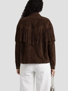 New Premium Wholesale Women <b>Leather</b> Fringe <b>Jacket</b> Dyed Viscose Lining Soft Breathable Fabric Western Style Comfortable Trendy - Product Image 2