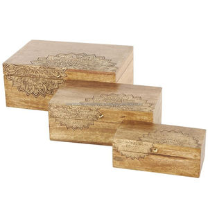 Caja de almacenamiento de madera de acacia maciza hecha a mano, artesanías de madera decorativas ecológicas con acabado elegante para carteles de pared y cajas de madera - Product Image 1