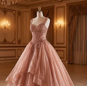 Wholesale Heavy Beaded Illusion Mermaid Evening Gown Luxury Long Sleeve Pleated Tulle Prom <b>Dress</b> <b>Custom</b> OEM Formal Party Wear - Product Image 3
