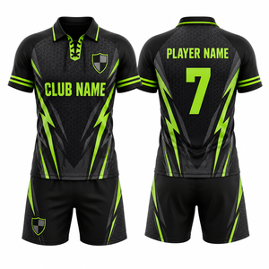 Maillot de football unisexe sans manches col en V taille élastique bleu clair marine jaune sublimé MEGAMAPLE Club - Product Image 1