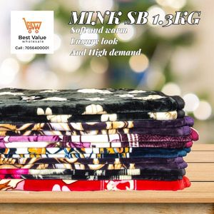 Luxury 1.3 KG Polyester Mink Raschel Blanket Soft Warm Winter Single <b>Bed</b> Cover for Home or Hotel Use - Product Image 6