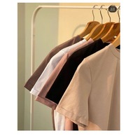 T-shirt d'été pour homme de qualité supérieure, col rond, manches courtes, motif uni, tricoté, décontracté, design simple, BD