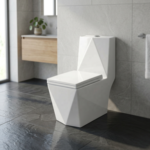 CE Certified Floor Mounted One Piece Ceramic Toilet With High-Efficiency Siphonic Flushing For Architectural Projects - Product Image 6