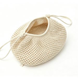Sac en maille crochetée personnalisé, sac à bandoulière tissé avec sangle en corde nouée, sac de plage en filet ajouré - Product Image 5
