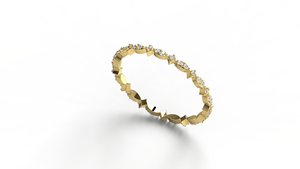 Anillo de Diamantes Redondos de Oro de 18K de Lujo, Anillo de Eternidad Completo, Anillos de Boda en Forma de Cometa, Anillo Apilable, Joyería Fina para Mujer - Product Image 2