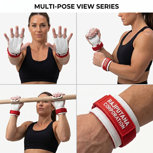 Poignées de musculation en cuir REGAL THREE LLC avec support pour poignet, fermeture réglable à boucle et crochets, poignées en cuir unisexes - Product Image 6