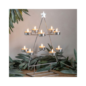 Portavelas de metal verde para velas de té, elegante diseño nuevo y personalizado, portavelas decorativo para bodas. - Product Image 6
