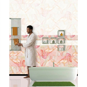 Design classique 30x45cm Carreaux de céramique Anti-dérapant Salle de bain 12x18 Porcelaine Gris foncé Sol 300x450mm Carreaux de mur design rose - Product Image 1