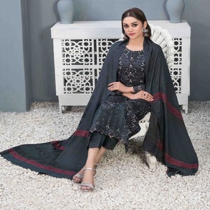 Ensemble Kurta pour femmes-Vente entière Pakistan et indien Costumes en viscose trois pièces par Tawakkal Salwar Kameez Dupata robe indienne - Product Image 2