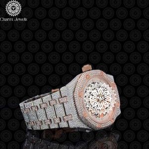 Reloj de Lujo Charm Jewels de Acero Inoxidable, Caja Redonda de 38 mm, Cristal de Zafiro, Movimiento de Cuarzo Analógico, Cierre Plegable, Moda Femenina - Product Image 3