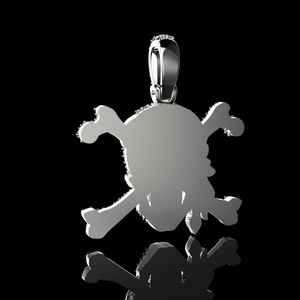 Pendentif Tête de Mort Caraïbienne en Moissanite Ronde Sertie de Pierres, Style Hip Hop, en Argent 925, Bijoux Fins, Pendentifs et Breloques - Product Image 6