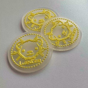 Autocollants en caoutchouc 3D en relief personnalisés, transparents, à prix direct usine, motifs Cœur, Fleur, Alphabet, Patchs logo privés - Product Image 1