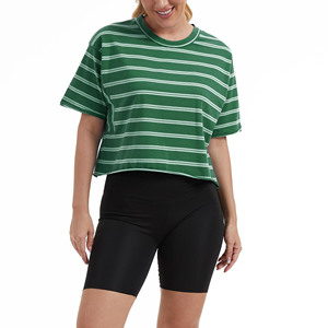 Camiseta Casual de Mujer, Elástica, de Spandex/Algodón, Estampada, Antiarrugas, Transpirable, Cuello Redondo, Manga Corta, Personalizada para Camiseta de Punto - Product Image 4