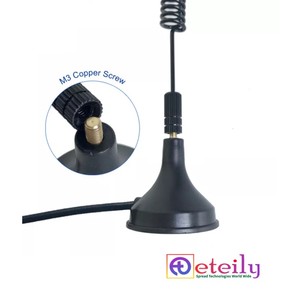 ETEILY ET-LT15M-1L3-SMS-S4 4G 15dBi Spring Magnetic Antenna with RG174 Cable (L-3Mtr) + SMA Male St. Connector - Product Image 2