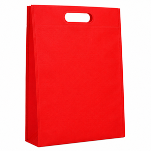 Bolsa de Compras Reutilizable Roja de Tela No Tejida con Corte en D para Soluciones de Empaque Minorista - Product Image 3