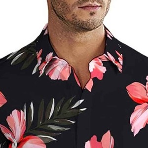 Camisas Hawaianas 100% Algodón Antiarrugas para Hombre, Camisas Hawaianas Personalizadas con Estampado Ecológico y Transpirable para Verano - Product Image 3